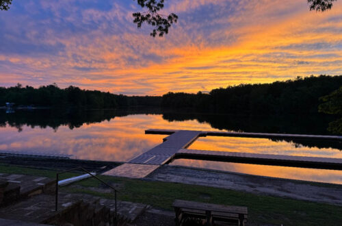 Fall sunset on Lake Aloaloa